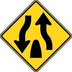 <p>B. Divided highway ends.</p>