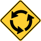 <p>A roundabout intersection is</p><p>ahead. Slow down as required by</p><p>the speed restriction sign and</p><p>follow the road rules for</p><p>roundabouts.</p>