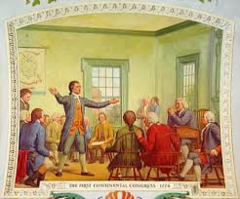 <p>Delegates organized a united colonial response (una respuesta unida contra Gran Bretaña)</p>