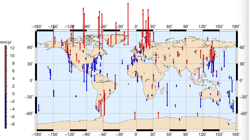 <p><span style="line-height: 18.4px;">Global glacial-isostatic adjustment: some regions rise, others fall:</span></p>