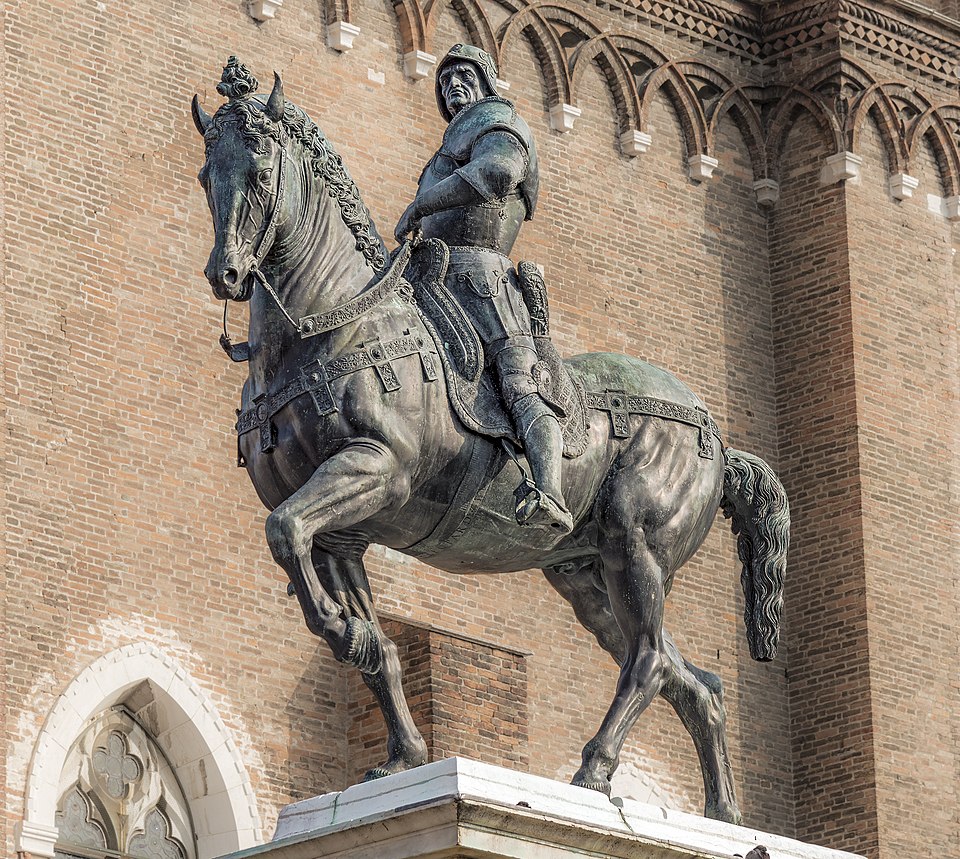 <ul><li><p>Commissioned and executed by the namesake in Venice</p></li><li><p>It shows a masterly rendering of movement and a use of light and shade that anticipated the work of Michelangelo Buonarotti </p></li></ul><p></p>