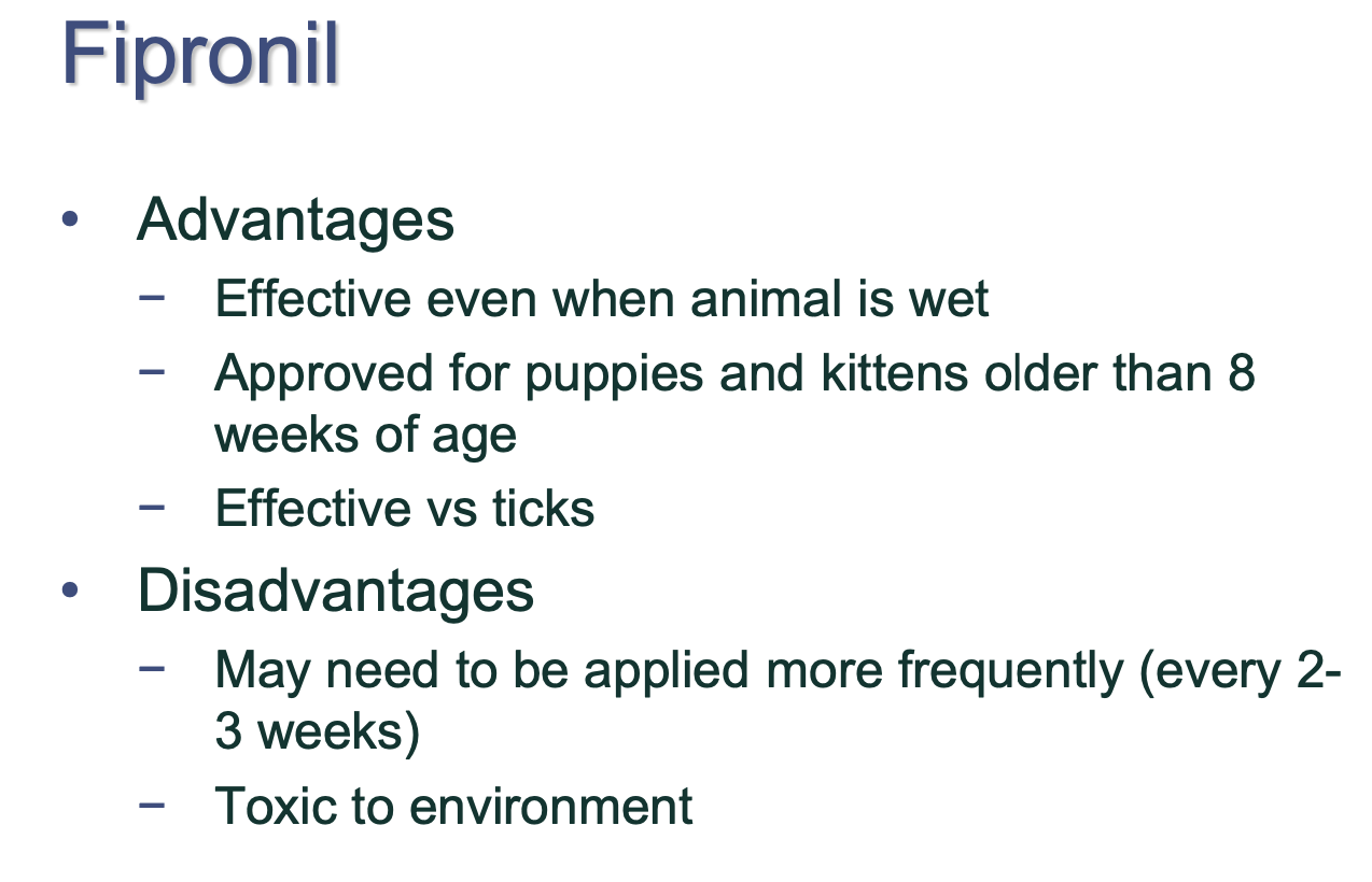 <p>May need to apply more frequently (q2-3wks).</p><p>Toxic to environment.</p>