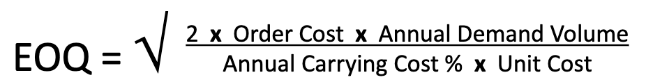<p>Fixed-order quantity model </p><p>A quantitative decision model based on the trade-off between annual inventory order costs and annual inventory carrying costs </p><p>(the sum of the annual order costs and the annual inventory carrying costs is minimized) </p>