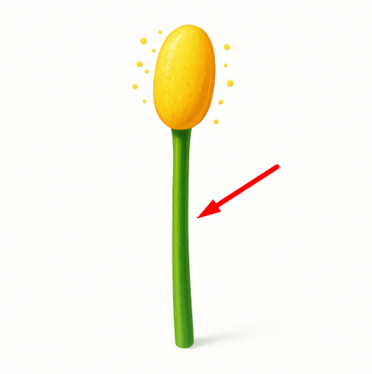 <p>The thin portion that makes up part of the stamen.</p>