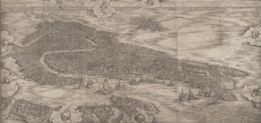 <p>Jacopo de’ Barbari, View of Venice, 1500</p>