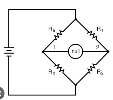 <p>a wheatstone bridge circuit is balanced when</p>