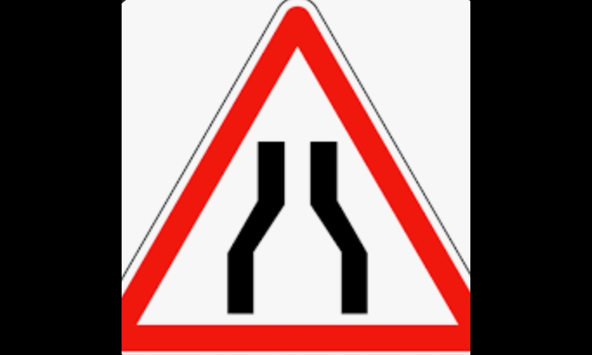 <p>Quelle est la différence entre le panneau temporaire de rétrécissement de chaussée (fond jaune) et le panneau permanent (fond blanc) ?</p>