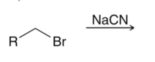 <p>alkyl halide + cyanide</p>