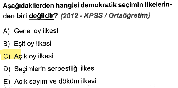 <p>Demokratik seçimlerde oylar gizli verilir; yani kimin kime oy verdiği başkaları tarafından bilinmez. <strong>Açık oy</strong>, demokrasinin değil, baskıcı yönetimlerin bir özelliğidir.</p>