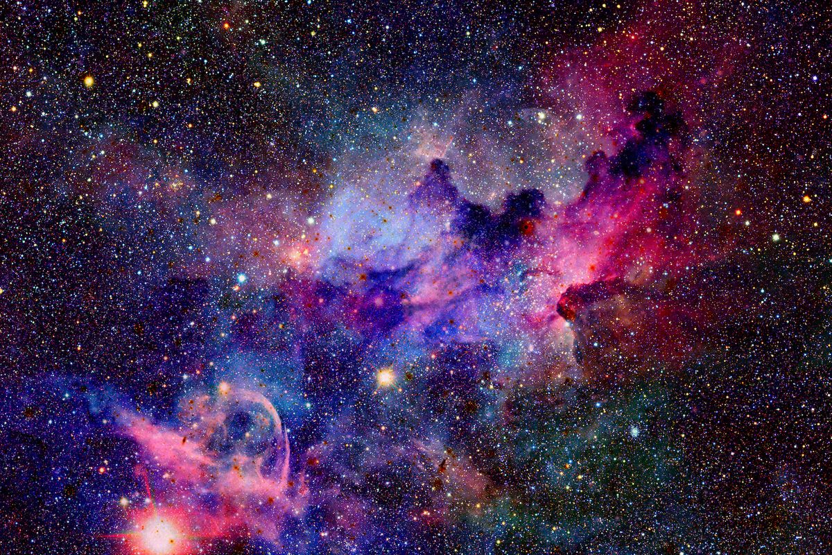 <p>cosmic (adj)</p>