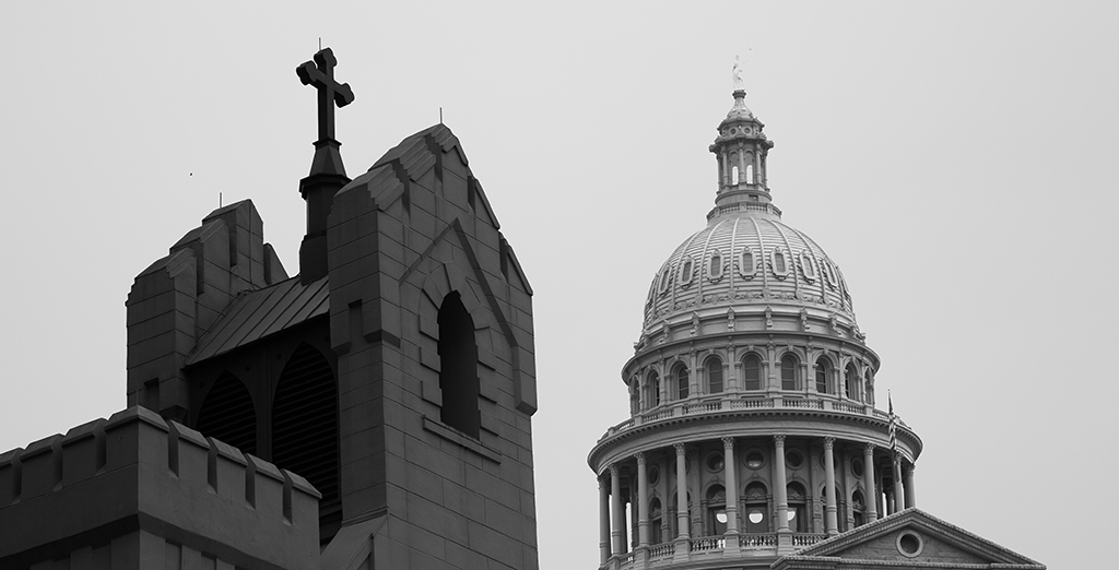<p>the division between religion and government</p>