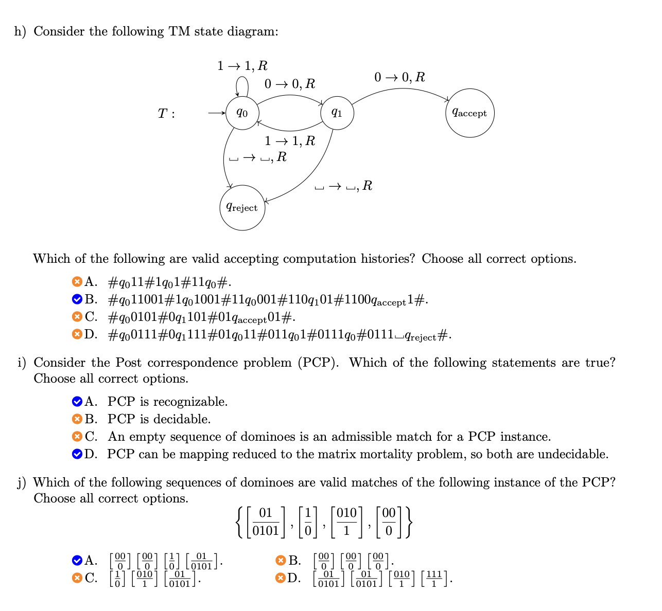 <p>h) B</p><p>i) A,D</p><p>j) A</p>