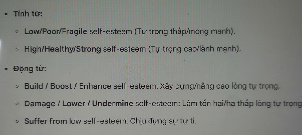 <p>· Self-esteem</p>