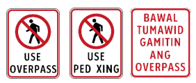 <p>Using Overpass or Use Ped Xing</p>
