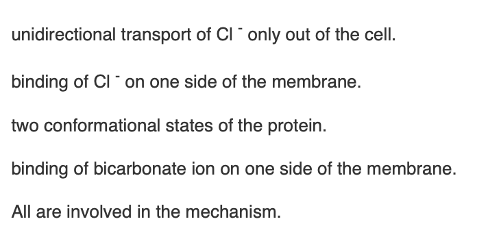 <p><span>The erythrocyte anion exchange protein "ping-pong" transport mechanism does not involve</span></p>
