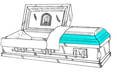 <p>an 's' shaped molding that is a component part of casket cap - having a double continuous s-shaped curve</p>