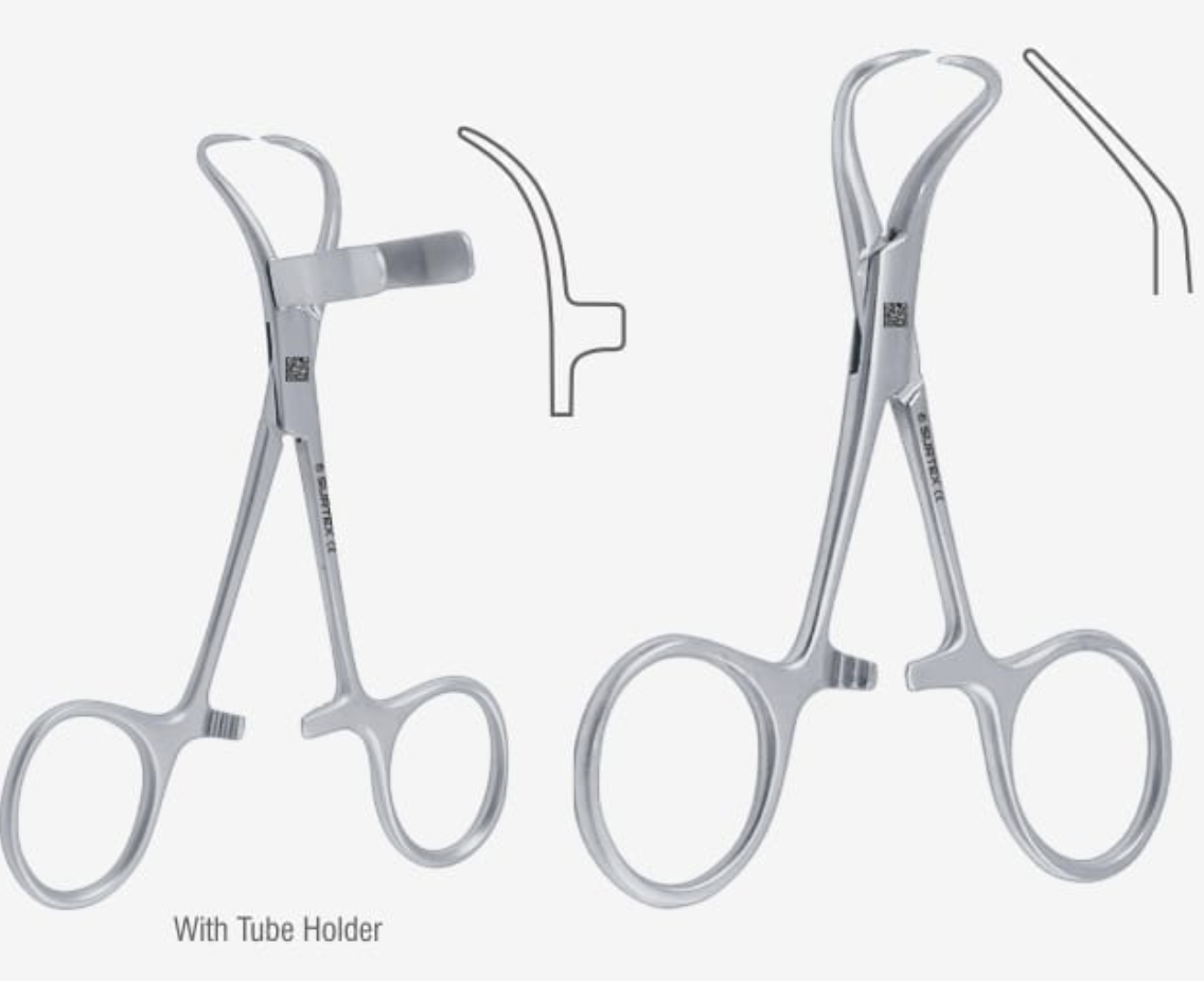 <p>The clamp has sharp tips that penetrate and can have a ratchet system to be self retaining instrument and it attaches drapes and surgical towels to the patient.</p>