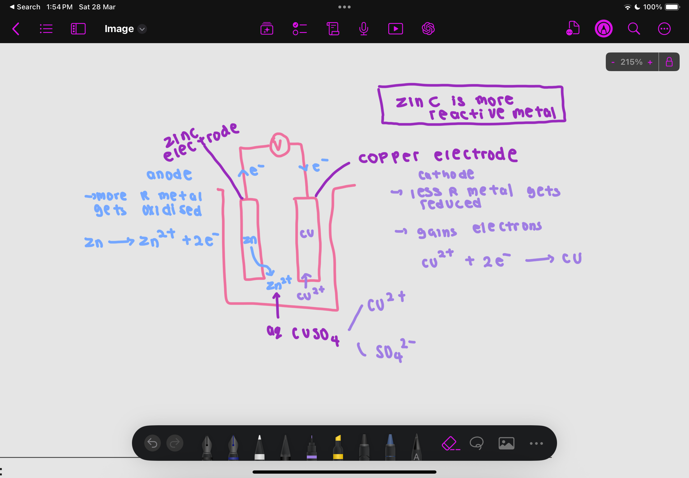 <p>How does electrons flow in the voltmeter</p>