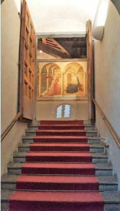 <p>Fra Angelico Annonciation c. 1442 -1443 Fresque, Florence, couvent San Marco - 1ere Ren</p>
