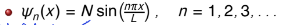 <p>not every wavelength fits properly between the walls </p><ul><li><p>must be a sine function that starts at 0, oscillates and then returns to 0 at x=L</p></li><li><p>must be a whole number of half-wavelengths </p></li></ul><p>this leads to quantisation </p><p></p>