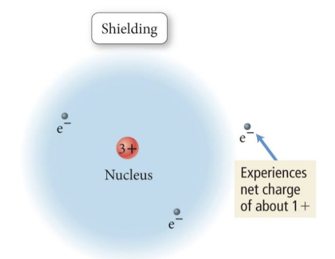 <p>they feel a <strong>LESSER</strong> effective nuclear charge</p>