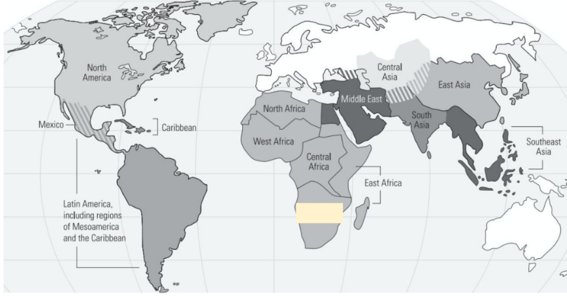 <p>What is the covered Region?</p>