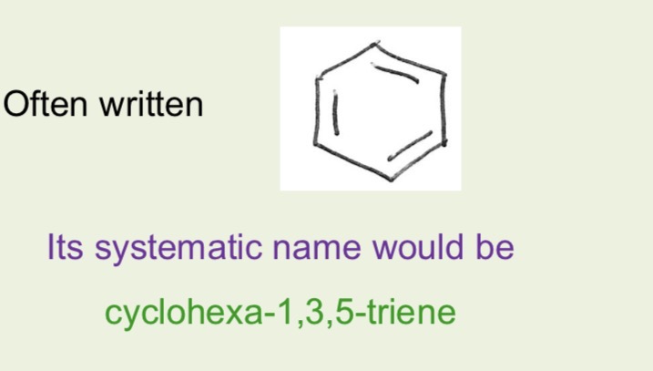 <p>In benzene bond angle around each carbon is 120 degrees and molecule if planar- kekules structure predicts this as around each C there are 3 sets of electrons which all repel so get as far apart as possible giving planar triangle shape with bond angles 120 degrees</p>
