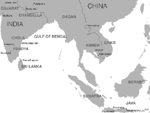 <p>Shared features across region (Map of india and Southeast Asia), 800-1200</p>