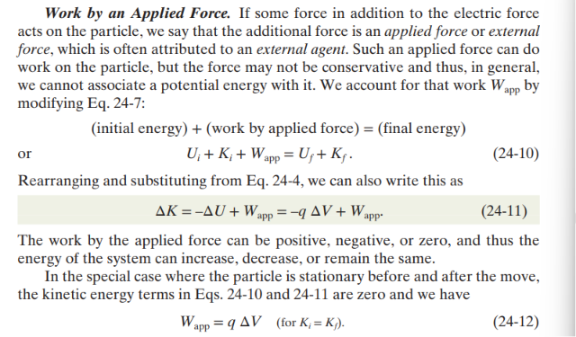 <p>In the instance that an external force is applied, then we must also consider the work done by that force in relation to its contribution to the final energy of the system:</p><p></p><p></p>