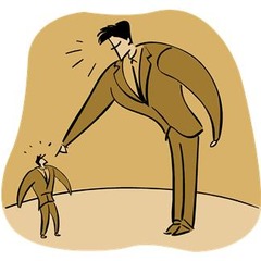 <p>v. To cause a lowering of self-esteem; to lower in reputation or character.</p>
