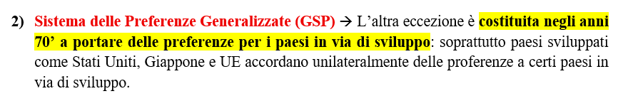 <p>una delle eccezioni al principio di MFN</p>