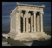 <p>Kallikrates, <em>Temple of Athena Nike</em>, Acropolis, Athens, 427-424 B.C.E.</p><p><span>•Earliest building on the Acropolis built completely in the Ionic order</span></p><p><span>•<u>Ionian order </u>dominant in eastern Greece and the islands; because of Athens’s dominant position in the Delian League, these influences migrated west</span></p>