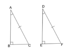 <p>If the hypotenuse and an acute angle of one right triangle are congruent to another’s, then the triangles are congruent(AAS)</p>