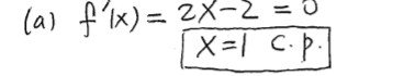 <ol><li><p>derivative</p></li><li><p>= 0</p></li><li><p>Plug into OG </p></li></ol><p></p>