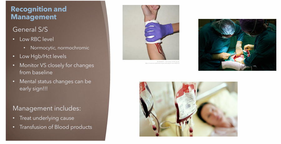 <ul><li><p>Treat underlying cause</p></li><li><p>Transfusion of blood products</p></li></ul><p></p>