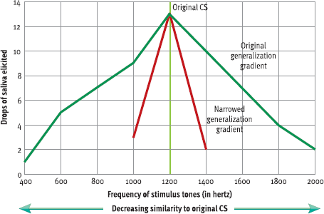<ul><li><p>The principle states that the more similar a new stimulus is to the original, the more generalizability occurs,</p></li><li><p>The less similar they are, the less generalizability occurs.</p></li></ul><p></p>