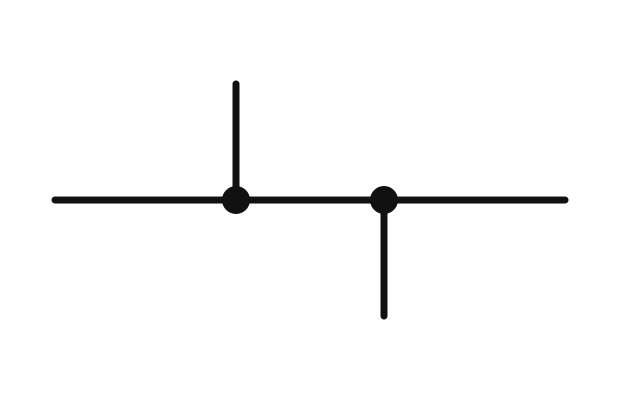 <p>Two separate connection points on one conductor.</p>