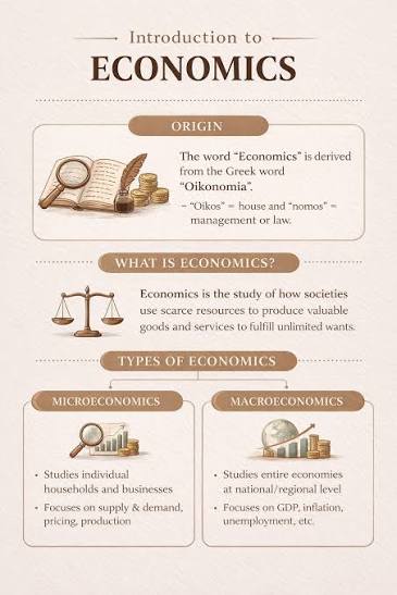 <p>The study of how individuals and societies make choices about allocating scarce resources to satisfy their wants and needs. </p>