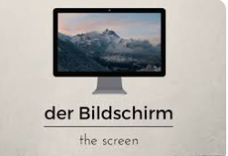 <p><span style="color: blue;">der Bildschirm</span></p>