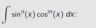 <p>What is the algorithm for sin and cos integrals</p>