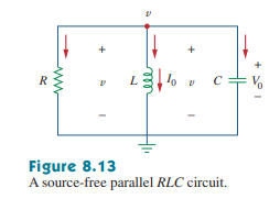 <p>The source-free parallel RLC circuit is a circuit whereby the resistor (R), inductor (L), and capacitor (C) are all in PARALLEL with one another - meaning that they have the same VOLTAGE.</p><p></p><p>For parallel RLC circuits, we will focus on calculating the voltage response equation — just like how we calculated current for a SERIES circuit. </p><p></p><p></p>