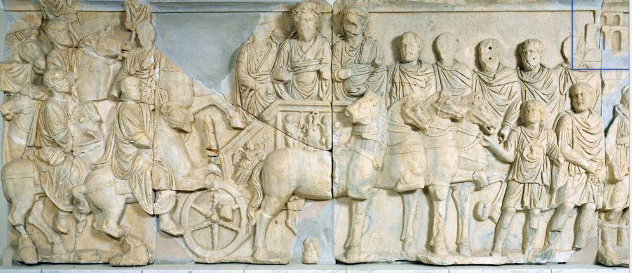 <p><span style="background-color: transparent;">Tetrapylon Triumphal arch of Septimius Severus</span></p><ul><li><p><span style="background-color: transparent;">Leptis Magna</span></p></li><li><p><span style="background-color: transparent;">AD 203-204</span></p></li><li><p><span style="background-color: transparent;">Broken Pediments - intentional</span></p></li><li><p><span style="background-color: transparent;">Decorative</span></p><ul><li><p><span style="background-color: transparent;">Flower stuff going inbetween</span></p></li><li><p><span style="background-color: transparent;">He has a special column type</span></p><ul><li><p><span style="background-color: transparent;">Going back to flora and fana like Augustus</span></p></li></ul></li></ul></li><li><p><span style="background-color: transparent;">Winged victory like on the arch of Titus</span></p></li><li><p><span style="background-color: transparent;">Imagery</span></p><ul><li><p><span style="background-color: transparent;">Triumph</span></p><ul><li><p><span style="background-color: transparent;">Chariot like emperor in it and next to him is his wife, known with going on campaign with him</span></p><ul><li><p><span style="background-color: transparent;">Procession of people</span></p></li><li><p><span style="background-color: transparent;">Peaceful scene</span></p></li><li><p><span style="background-color: transparent;">AD 203-204</span></p></li></ul></li><li><p><span style="background-color: transparent;">Ritual Sacrifice</span></p><ul><li><p><span style="background-color: transparent;">The cow being sacrifice</span></p></li><li><p><span style="background-color: transparent;">No human sacrifice in roman world</span></p></li><li><p><span style="background-color: transparent;">AD 203-204</span></p></li></ul></li></ul></li></ul></li></ul><p></p>