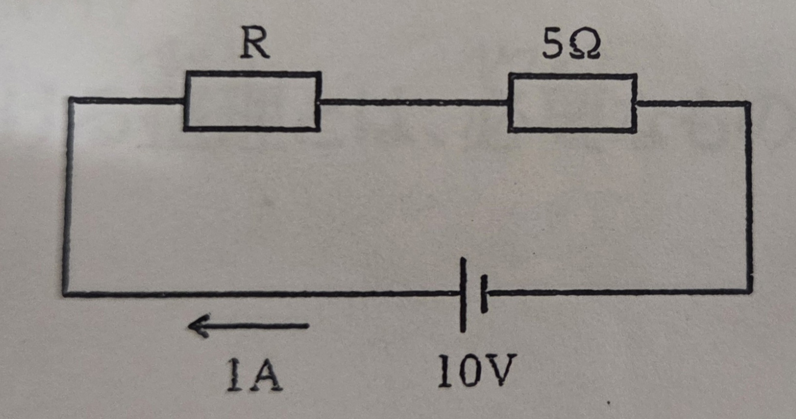 <p>下図に示す回路における抵抗Rは、10¤である</p>