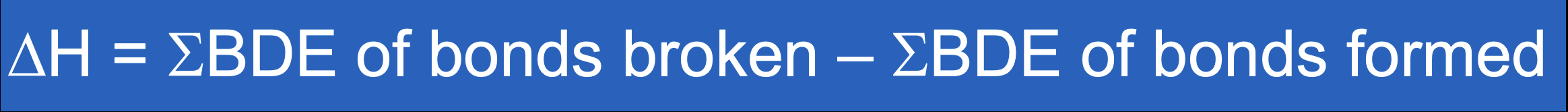 <ul><li><p>Energy input required to break 1 mole of a bond in the gas phase (fully separate the 2 bound atoms)</p></li><li><p>Used to find Change of H</p></li><li><p>Weak bonds – more reactive; require less energy to break </p></li><li><p>Strong bonds – more stable; require more energy to break</p></li></ul><p></p>