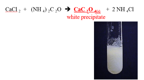 <p><span style="line-height: 0px;">NON-METALLIC IONS​: <strong>C<sub>2</sub>O<sub>4</sub> <sup>–2</sup> (oxalate)</strong></span></p>