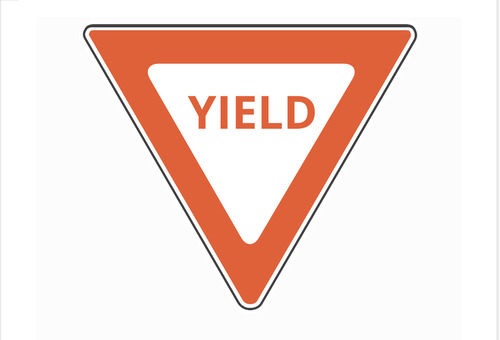 <p>Slow down and be prepared to stop if necessary</p>
