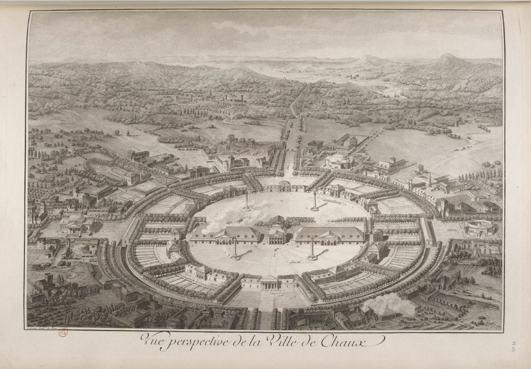 <ul><li><p><span style="background-color: transparent;">Enlightenment thinking in Architecture</span></p></li><li><p><span style="background-color: transparent;">Main building (directors house) in the center able to overlook everything that is going on</span></p><ul><li><p><span style="background-color: transparent;">Panoptic — all-seeing</span></p></li></ul></li><li><p><span style="background-color: transparent;">Inclined to do better if you are always being watched</span></p></li><li><p><span style="background-color: transparent;">Made to house workers</span></p></li><li><p><span style="background-color: transparent;">If you’re living next to another person, you are less-likely to be messy and less productive</span></p></li><li><p><span style="background-color: transparent;">Meant to respond to the needs of society</span></p><ul><li><p><span style="background-color: transparent;">Every needs has to be considered</span></p></li></ul></li><li><p><span style="background-color: transparent;">Whatever your job is, your house will be shaped like it</span></p><ul><li><p><span style="background-color: transparent;">Barrel workers house will be shaped like a barrel</span></p></li></ul></li></ul><p></p>