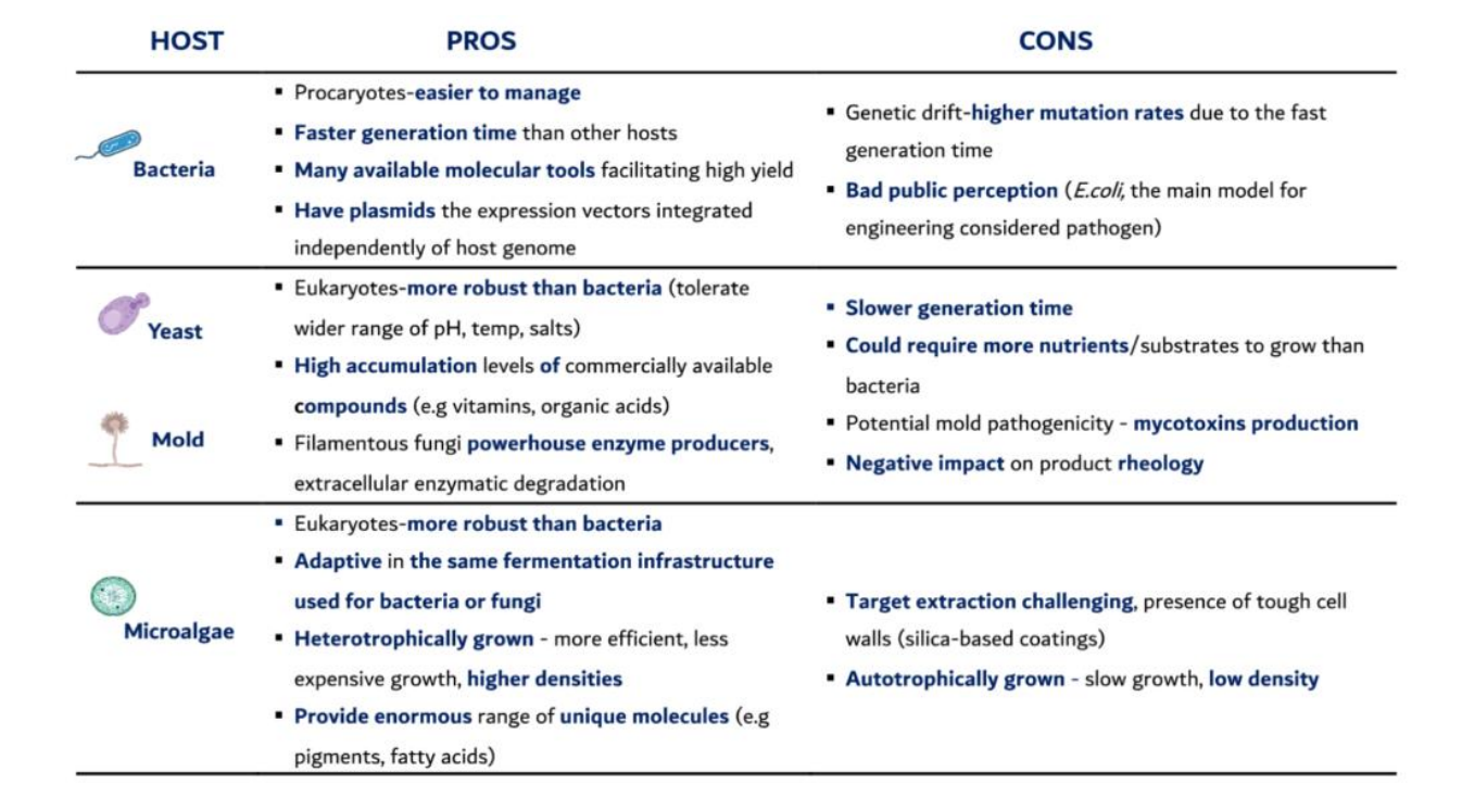 <p>Fermentation host selection pros: Mold</p>