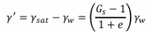 <p><span style="background-color: transparent;">= weight of soil solids in a submerged soil per unit volume = weight of soil - buoyancy force exerted on it</span></p>
