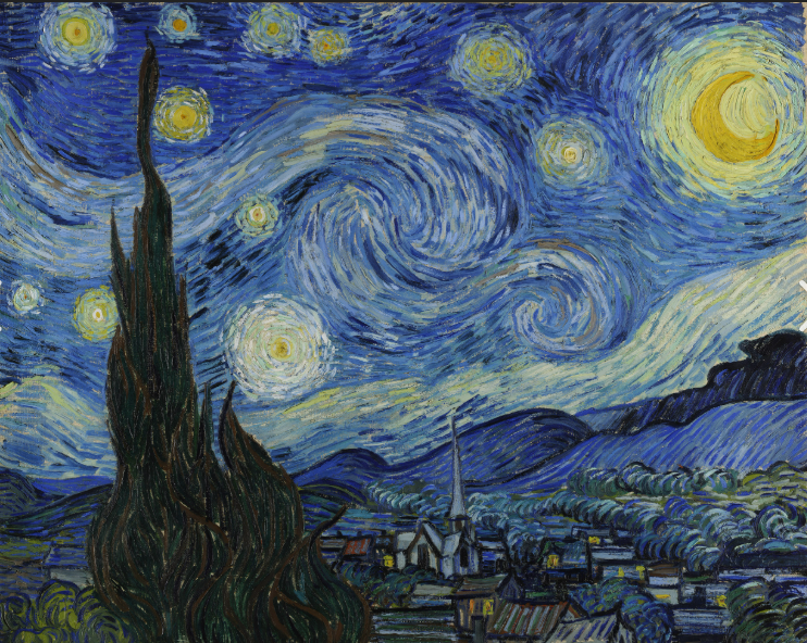 <p>Vincent Van Gogh, The Starry Night, 1889 (MoMA)</p>